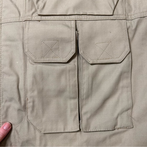 5.11 Tactical Fast-Tac Vest khaki beige size 2XL zip pockets ripstop ems XXL - Picture 5 of 9